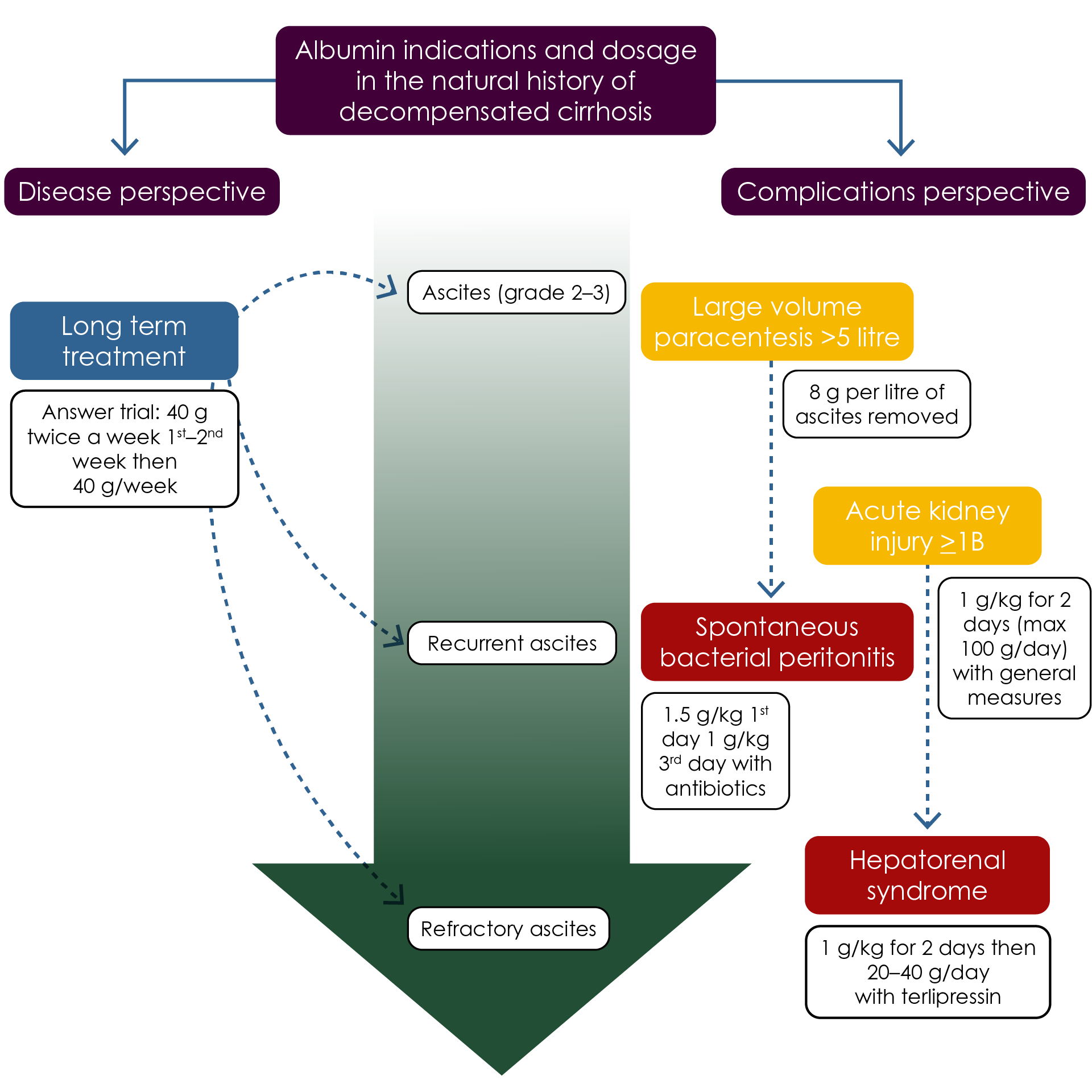 Traditional management of decompensated cirrhosis